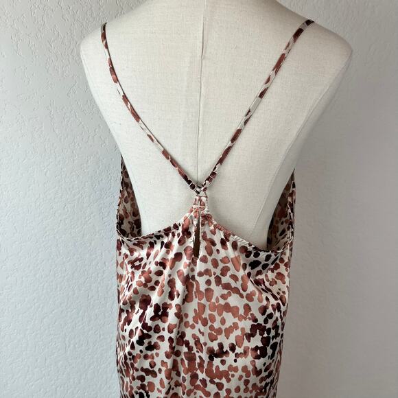 Stars Above Animal Print Satin Midi Slip Dress size Large Sleep Dress - Picture 10 of 10